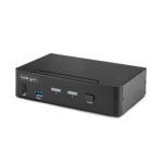 StarTech.com 2-Port DisplayPort 1.4 KVM Switch, 8K 60Hz, 4K 144Hz, USB 3.0/2.0 Hub, Black