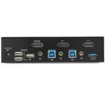 StarTech.com 2 Port DisplayPort KVM Switch 4K 60Hz USB 3.0 Hub TAA Compliant Black