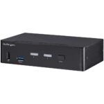 StarTech.com 2 Port DisplayPort KVM Switch 4K 60Hz USB 3.0 Hub TAA Compliant Black