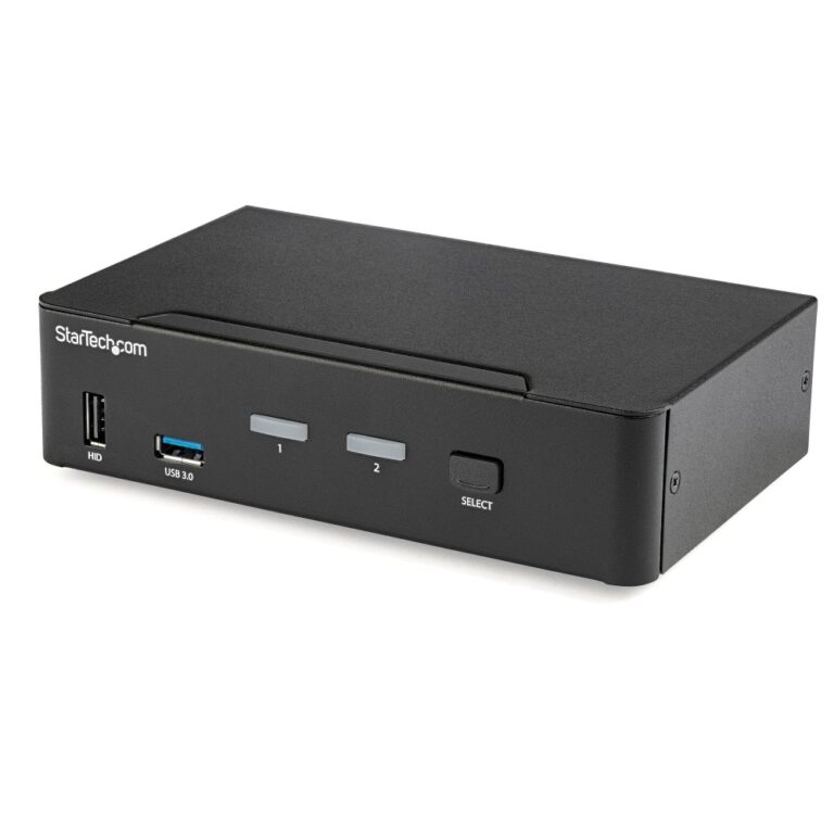 StarTech.com 2 Port DisplayPort KVM Switch 4K 60Hz USB 3.0 Hub TAA Compliant Black