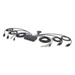 StarTech.com 2-Port Dual DisplayPort KVM Switch 4K 60Hz, 1.5m Integrated Cables, USB Powered, Black