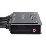 StarTech.com 2-Port Dual DisplayPort KVM Switch 4K 60Hz, 1.5m Integrated Cables, USB Powered, Black