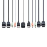 StarTech.com 2-Port Dual DisplayPort KVM Switch 4K 60Hz, 1.5m Integrated Cables, USB Powered, Black