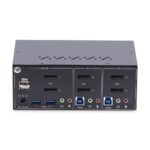 StarTech.com 2-Port Dual DisplayPort KVM Switch, 4K 60Hz, USB 5Gbps Hub, Hotkey/Push-Button, Black