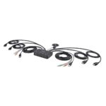 StarTech.com 2-Port Dual HDMI KVM Switch, 4K 60Hz, USB-A, 1.5m Integrated Cables, Black
