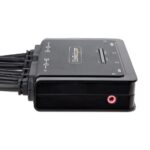 StarTech.com 2-Port Dual HDMI KVM Switch, 4K 60Hz, USB-A, 1.5m Integrated Cables, Black