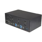 StarTech.com 2 Port Dual Monitor HDMI 2.0 KVM Switch 4K 60Hz with USB 3.0 Hub & Audio - Black