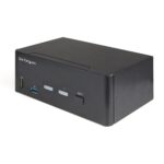 StarTech.com 2 Port Dual Monitor HDMI 2.0 KVM Switch 4K 60Hz with USB 3.0 Hub & Audio - Black