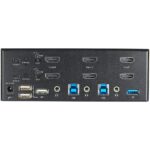 StarTech.com 2 Port Dual Monitor HDMI 2.0 KVM Switch 4K 60Hz with USB 3.0 Hub & Audio - Black