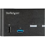 StarTech.com 2 Port Dual Monitor HDMI 2.0 KVM Switch 4K 60Hz with USB 3.0 Hub & Audio - Black