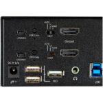 StarTech.com 2 Port Dual Monitor HDMI 2.0 KVM Switch 4K 60Hz with USB 3.0 Hub & Audio - Black