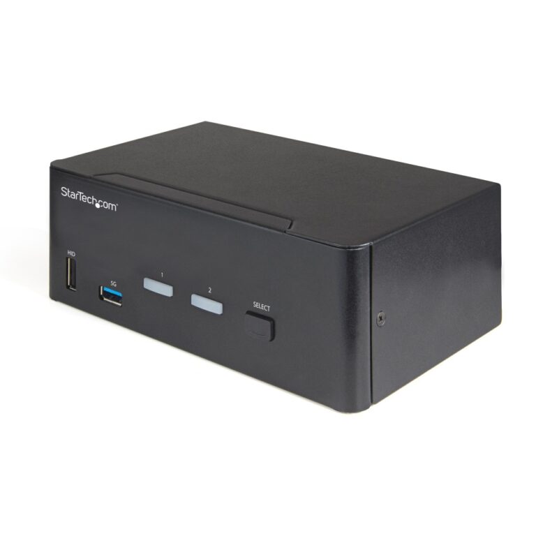 StarTech.com 2 Port Dual Monitor HDMI 2.0 KVM Switch 4K 60Hz with USB 3.0 Hub & Audio - Black