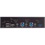 StarTech.com 2 Port HDMI 2.0 KVM Switch - 4K 60Hz Ultra HD HDR - USB 3.0 Hub, Audio, Black