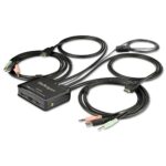 StarTech.com 2 Port HDMI KVM Switch 4K 60Hz with Audio and Integrated 4ft Cables Black
