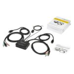 StarTech.com 2 Port HDMI KVM Switch 4K 60Hz with Audio and Integrated 4ft Cables Black