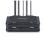 StarTech.com 2-Port Hybrid USB-C DisplayPort KVM Switch, 4K 60Hz, 5120x1440, 1.8m Cables, Black
