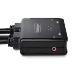 StarTech.com 2-Port Hybrid USB-C DisplayPort KVM Switch, 4K 60Hz, 5120x1440, 1.8m Cables, Black