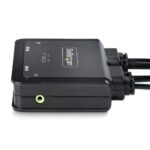 StarTech.com 2-Port Hybrid USB-C DisplayPort KVM Switch, 4K 60Hz, 5120x1440, 1.8m Cables, Black