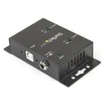 StarTech.com 2 Port Industrial USB to Serial Adapter Hub, Wall Mountable, DIN Rail Clips