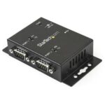 StarTech.com 2 Port Industrial USB to Serial Adapter Hub, Wall Mountable, DIN Rail Clips