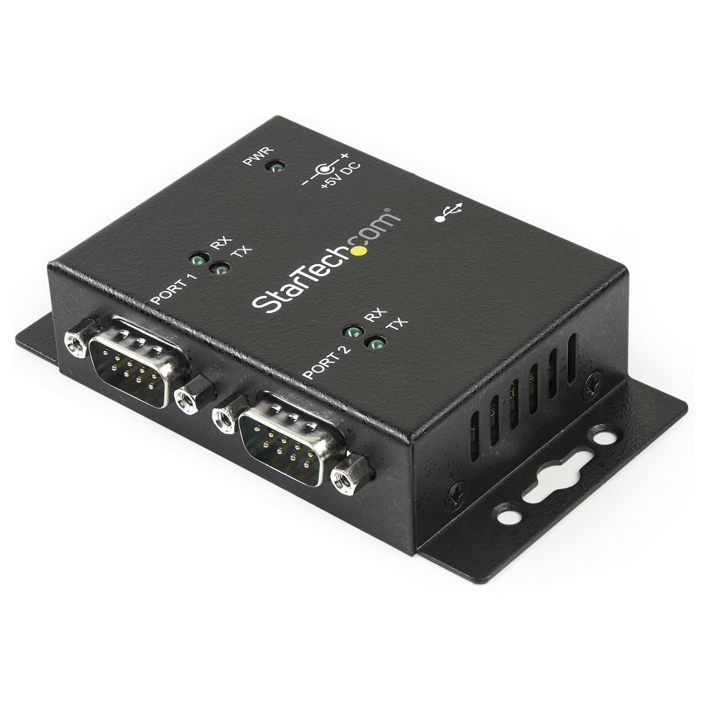 StarTech.com 2 Port Industrial USB to Serial Adapter Hub, Wall Mountable, DIN Rail Clips StarTech.com 2 Port Industrial USB to Serial Adapter Hub, Wall Mountable, DIN Rail Clips