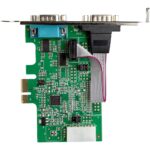 StarTech.com 2-Port PCIe RS232 Serial Adapter Card with 16950 UART, 921.6Kbps, Asix AX99100, Green
