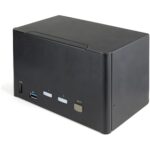 StarTech.com 2 Port Quad Monitor DisplayPort 1.2 KVM Switch - 4K 60Hz, USB 3.0 Hub, Audio