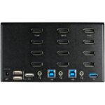 StarTech.com 2 Port Quad Monitor DisplayPort 1.2 KVM Switch - 4K 60Hz, USB 3.0 Hub, Audio