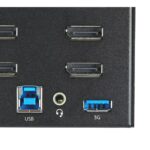StarTech.com 2 Port Quad Monitor DisplayPort 1.2 KVM Switch - 4K 60Hz, USB 3.0 Hub, Audio