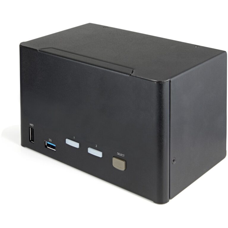 StarTech.com 2 Port Quad Monitor DisplayPort 1.2 KVM Switch - 4K 60Hz, USB 3.0 Hub, Audio