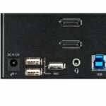 StarTech.com 2 Port Triple Monitor DisplayPort KVM Switch 4K 60Hz USB 3.0 Hub Black