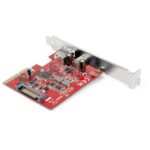 StarTech.com 2-Port USB 3.2 Gen 2 PCIe Card, 1x USB-A, 1x USB-C, 10Gbps, Red