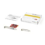 StarTech.com 2-Port USB 3.2 Gen 2 PCIe Card, 1x USB-A, 1x USB-C, 10Gbps, Red