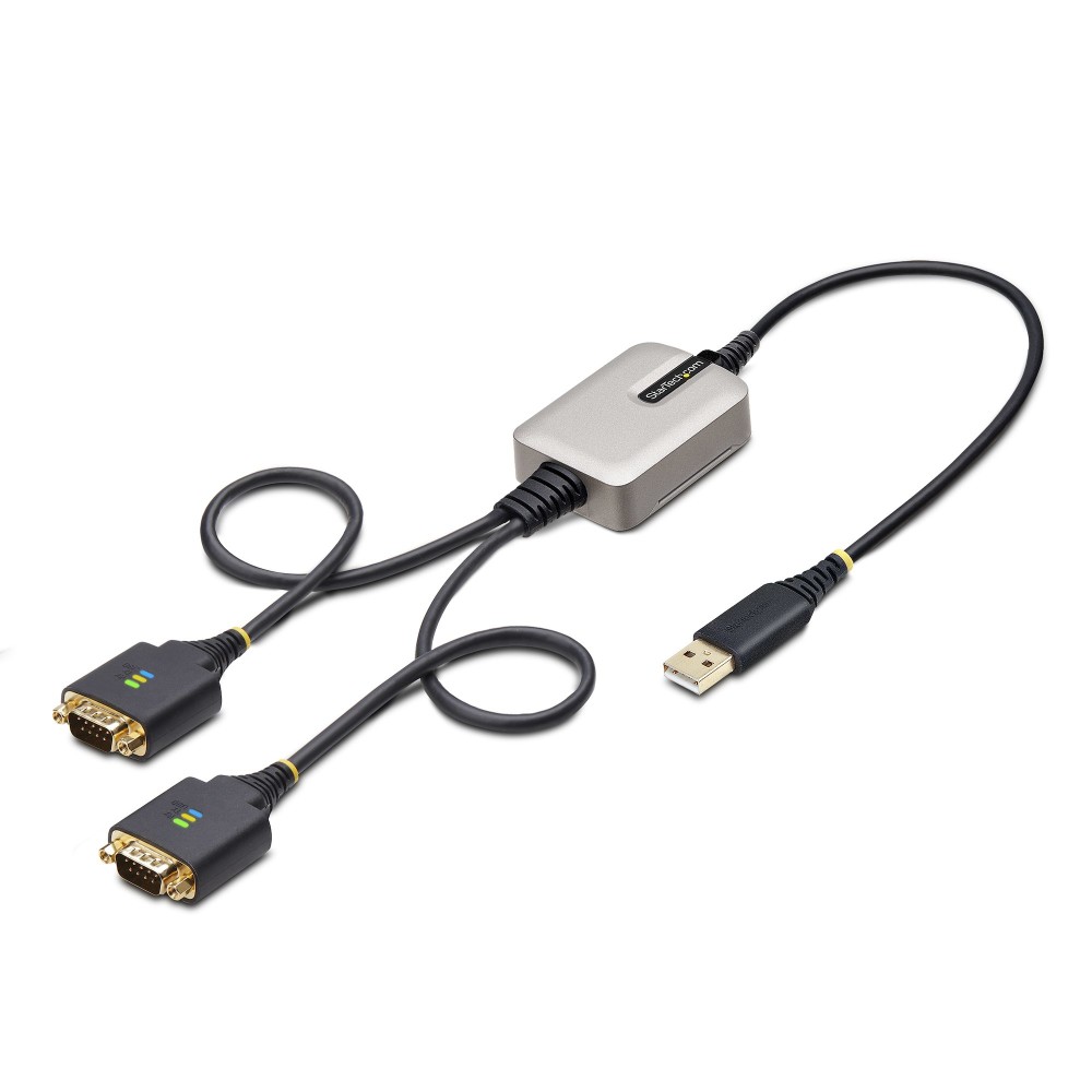 StarTech.com 2-Port USB-A to RS232 Serial Adapter Cable, 0.6m, FTDI, COM Retention, Black/Grey StarTech.com 2-Port USB-A to RS232 Serial Adapter Cable, 0.6m, FTDI, COM Retention, Black/Grey