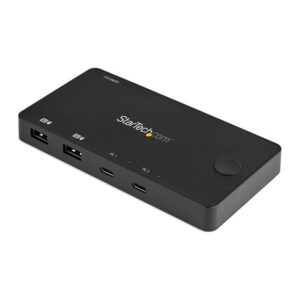 StarTech.com 2 Port USB-C KVM Switch, 4K 60Hz HDMI, Bus Powered, for MacBook iPad Pro ThinkPad