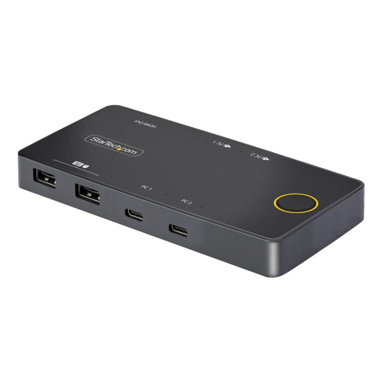 StarTech.com 2-Port USB-C KVM Switch 4K 60Hz HDMI Dual 100W Power Delivery Black