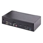 StarTech.com 2-Port USB-C KVM Switch, Single 4K 60Hz DisplayPort Monitor, 6x USB Hub, Black