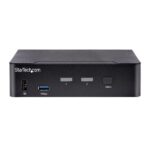 StarTech.com 2-Port USB-C KVM Switch, Single 4K 60Hz DisplayPort Monitor, 6x USB Hub, Black