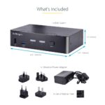 StarTech.com 2-Port USB-C KVM Switch, Single 4K 60Hz DisplayPort Monitor, 6x USB Hub, Black