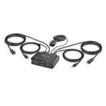 StarTech.com 2-Port USB-C KVM Switch with 1.2m Cables, 4K 60Hz DisplayPort, Bus Powered - Black