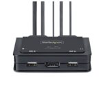 StarTech.com 2-Port USB-C KVM Switch with 1.2m Cables, 4K 60Hz DisplayPort, Bus Powered - Black