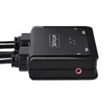 StarTech.com 2-Port USB-C KVM Switch with 1.2m Cables, 4K 60Hz DisplayPort, Bus Powered - Black