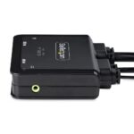 StarTech.com 2-Port USB-C KVM Switch with 1.2m Cables, 4K 60Hz DisplayPort, Bus Powered - Black