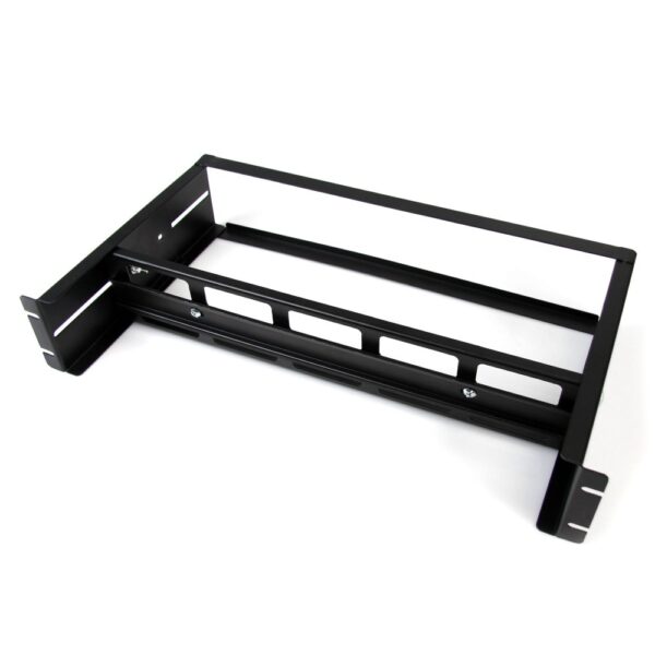 StarTech.com 2U Rackmount DIN Rail Kit - Adjustable Depth with Top Hat, Mini, G Rails - Black