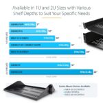 StarTech.com 2U Universal Vented Rack Mount Shelf 16" Depth, 22.6kg Capacity, Black Steel