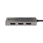 StarTech.com 3-Port USB-C to 3x DisplayPort 1.4 MST Hub, Triple 4K 60Hz DP Adapter, Grey