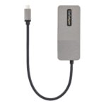StarTech.com 3-Port USB-C to 3x DisplayPort 1.4 MST Hub, Triple 4K 60Hz DP Adapter, Grey