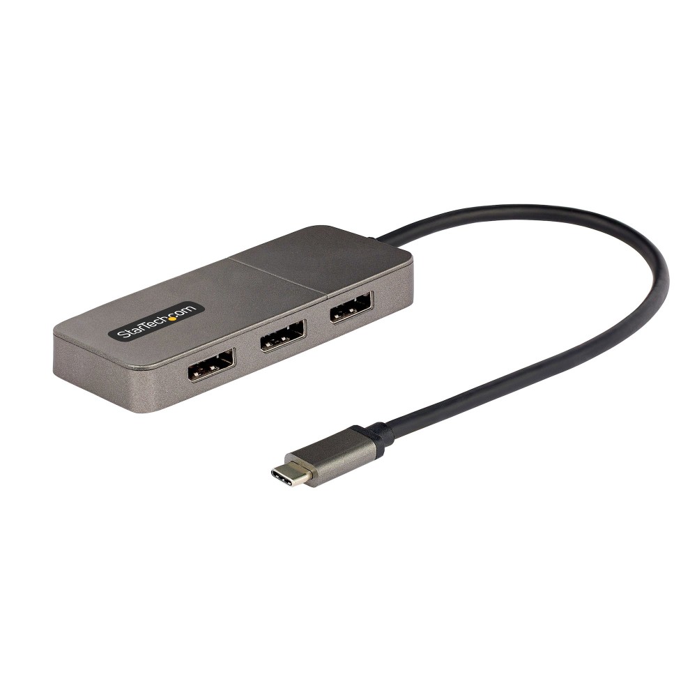 StarTech.com 3-Port USB-C to 3x DisplayPort 1.4 MST Hub, Triple 4K 60Hz DP Adapter, Grey StarTech.com 3-Port USB-C to 3x DisplayPort 1.4 MST Hub, Triple 4K 60Hz DP Adapter, Grey