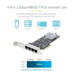 StarTech.com 4-Port 2.5Gbps NBASE-T PCIe Network Card Intel I225-V Black