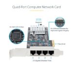 StarTech.com 4-Port 2.5Gbps NBASE-T PCIe Network Card Intel I225-V Black